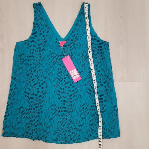 Lilly Pulitzer dressy v-neck silk tank sz XXS - Picture 6 of 8